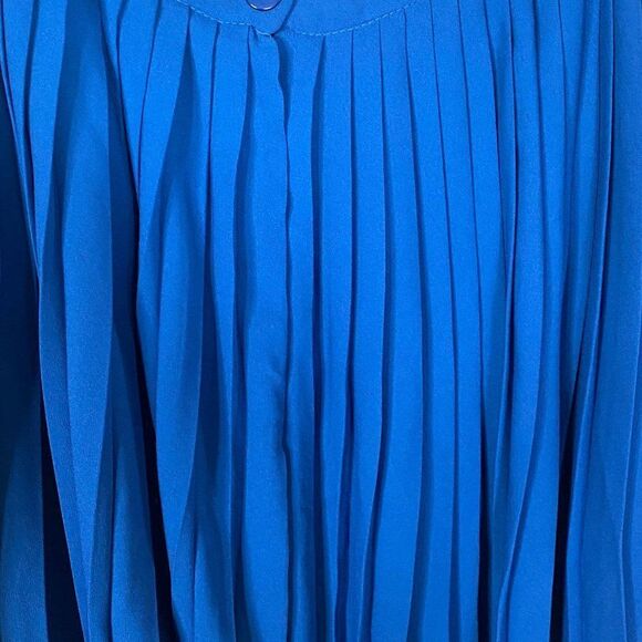 Vintage Laura Petites 80's-90's Pleated Skirt, Blue and Black, Size 16 - Picture 4 of 7